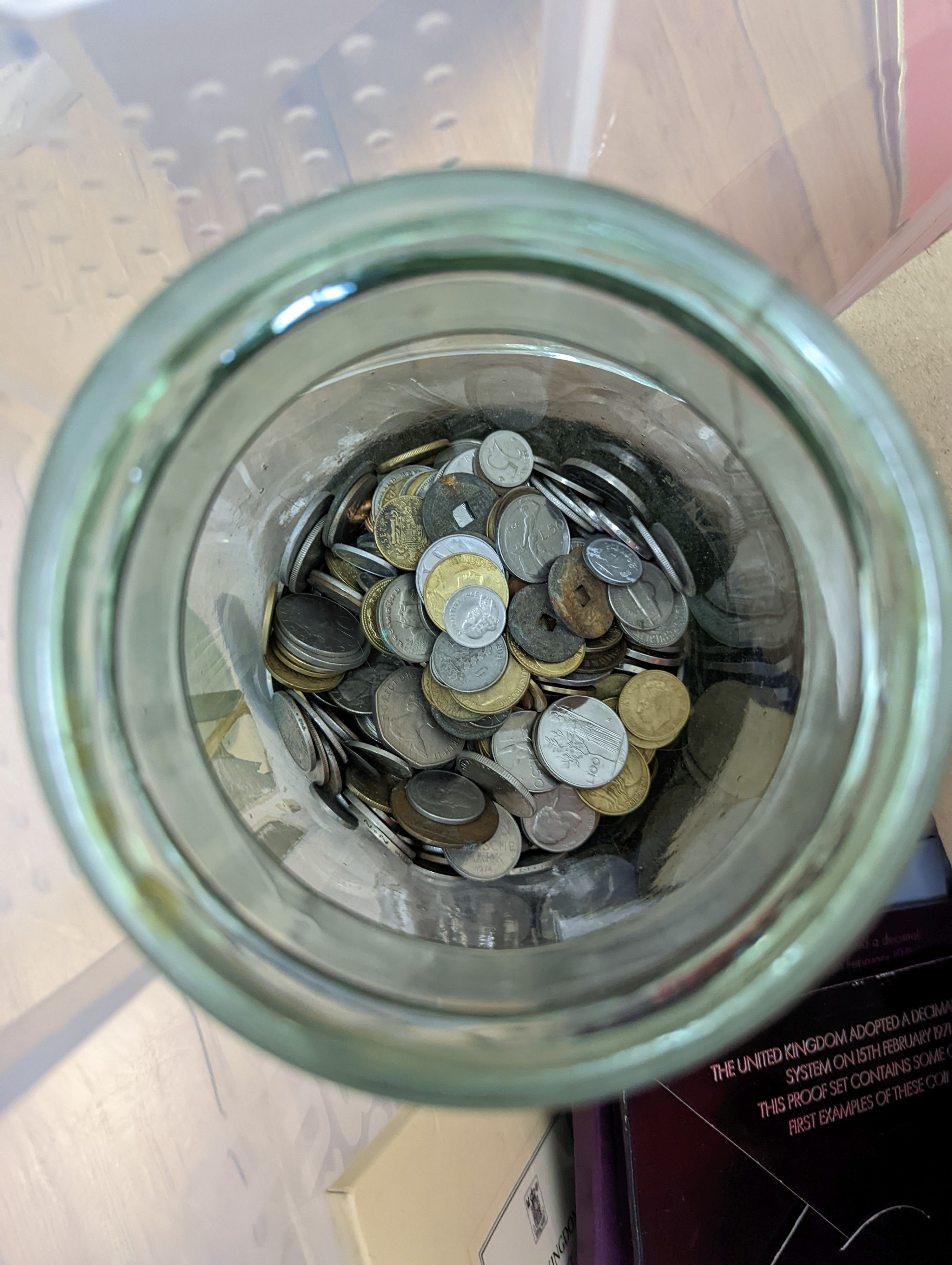 A large collection of coins, etc.